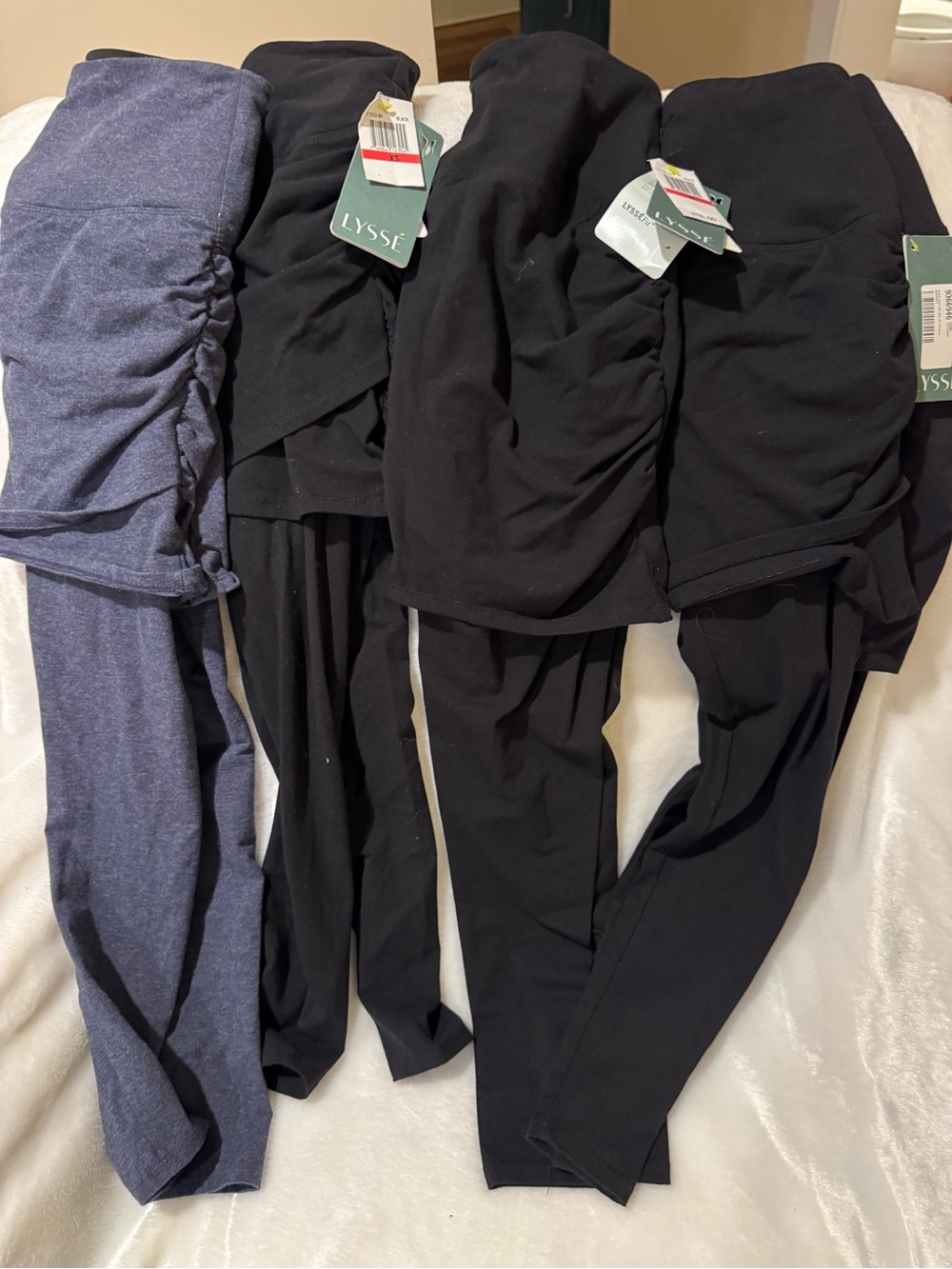 NWT! Lysse | Ruched Skirted Leggings High Waist Black or Blue XS